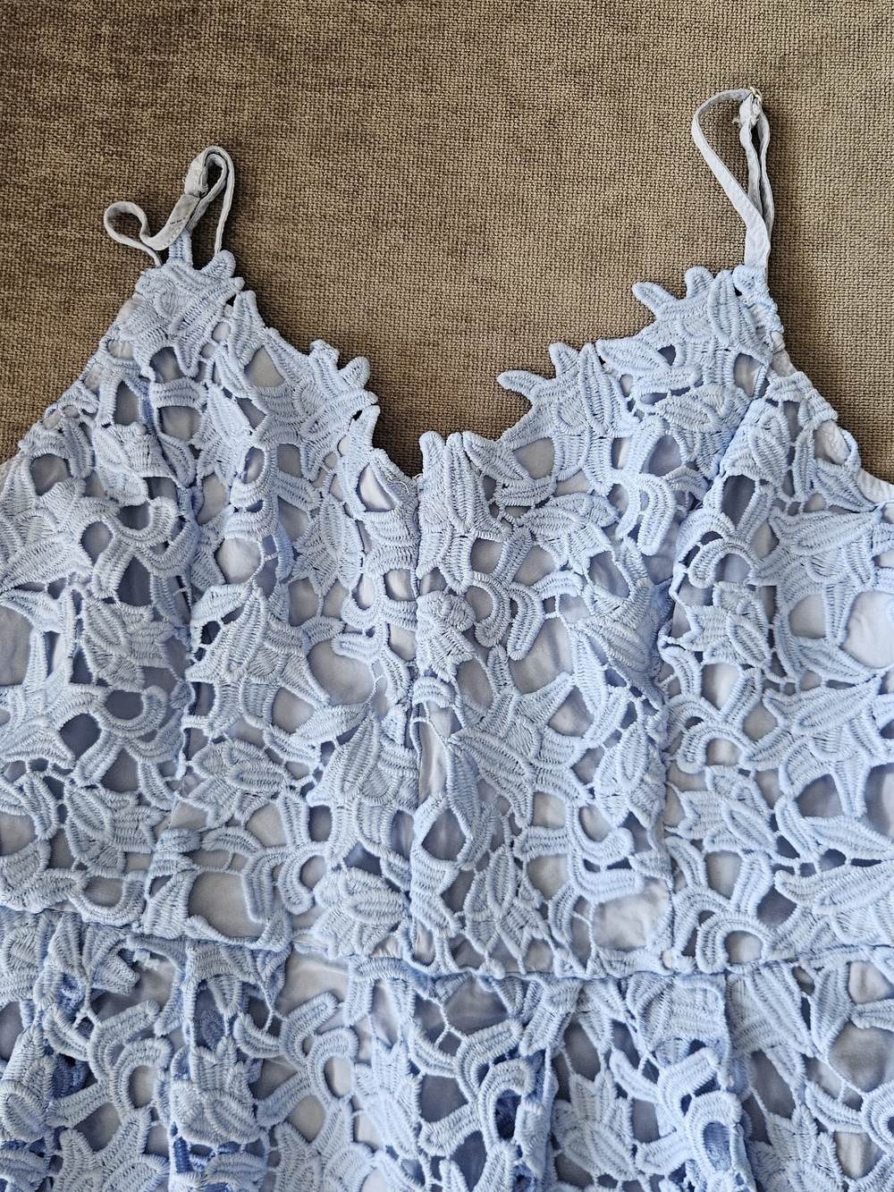 Light Blue Lace Spaghetti-Strap Midi Dress - Picture 2 of 9